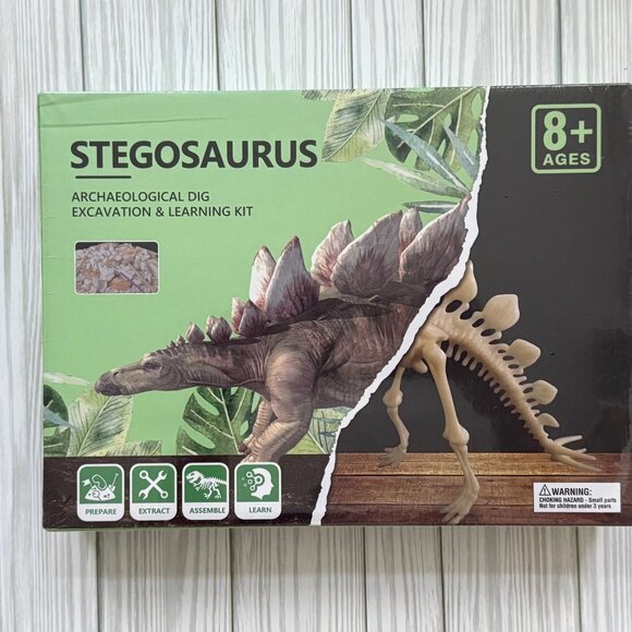 Dinosaur Skeleton Excavation Kit Stegosaurus Brand New Dig and Learn Dino Fossil - Picture 1 of 6